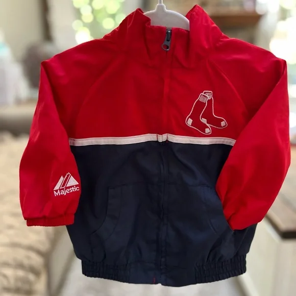 Red and Navy Boston Red Sox Zip Up Jacket - Picture 2 of 6